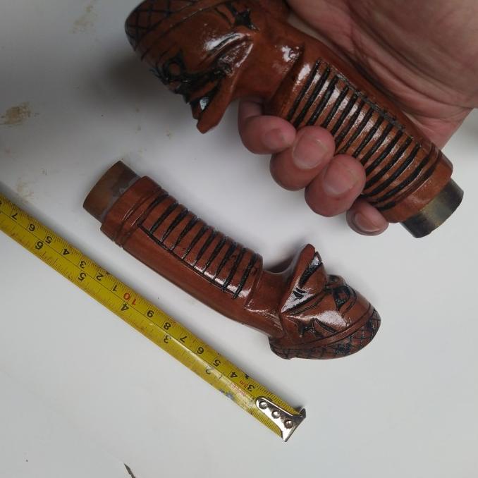 Gagang Golok Kayu Ukir Cepot Siap Pasang