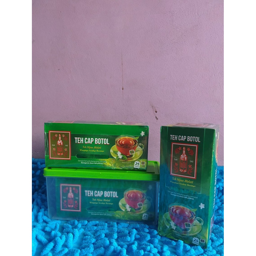 Teh Celup Cap Botol Hijau isi 25pcs free Tepak Cantik - Teh Celup - Teh Aroma