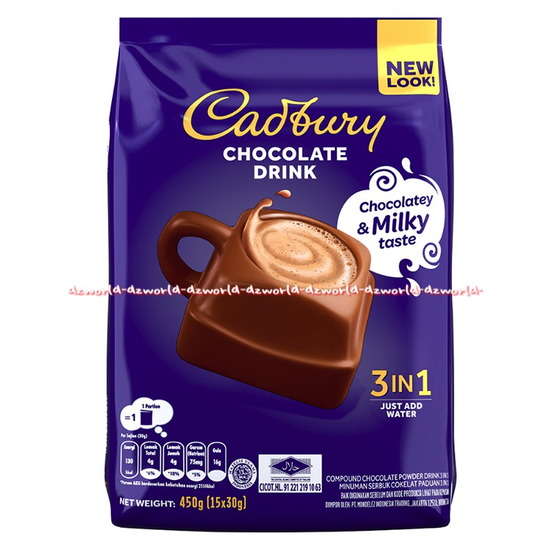 Cadbury hot Chocolate Drink 15sachet Minuman Coklat 3in1 Catbury Catburi Cadburi 15 sachet Coklat Bubuk Siap Minum Cadbury's