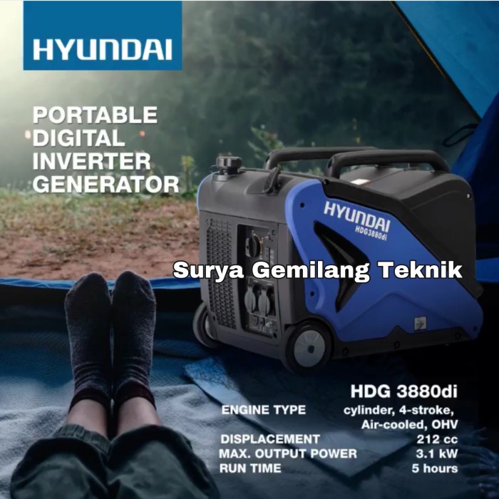 Generator Genset Inverter Hyundai Hdg 3880Di
