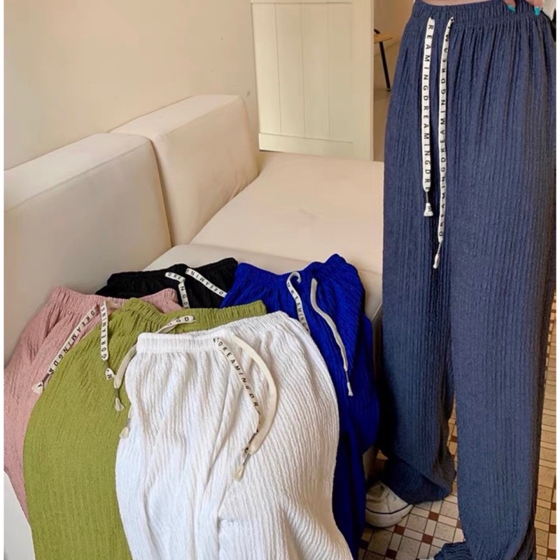Jiny Crinkle Pants / Celana Kulot Crinkle Tali Import