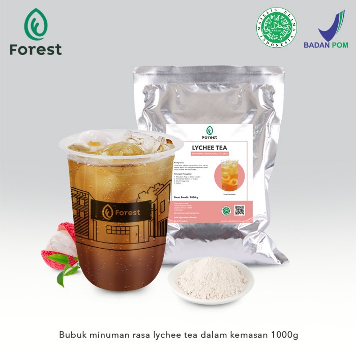 

Bubuk Minuman LYCHEE TEA Powder 1000g - FOREST Bubble Drink - POWDR+BUBLEWRAP