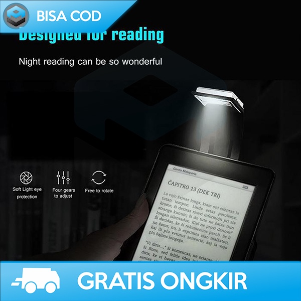 LAMPU BACA PORTABLE LAMPU LED FLEKSIBEL TERANG 3 MODE CAHAYA 50 LUMENS