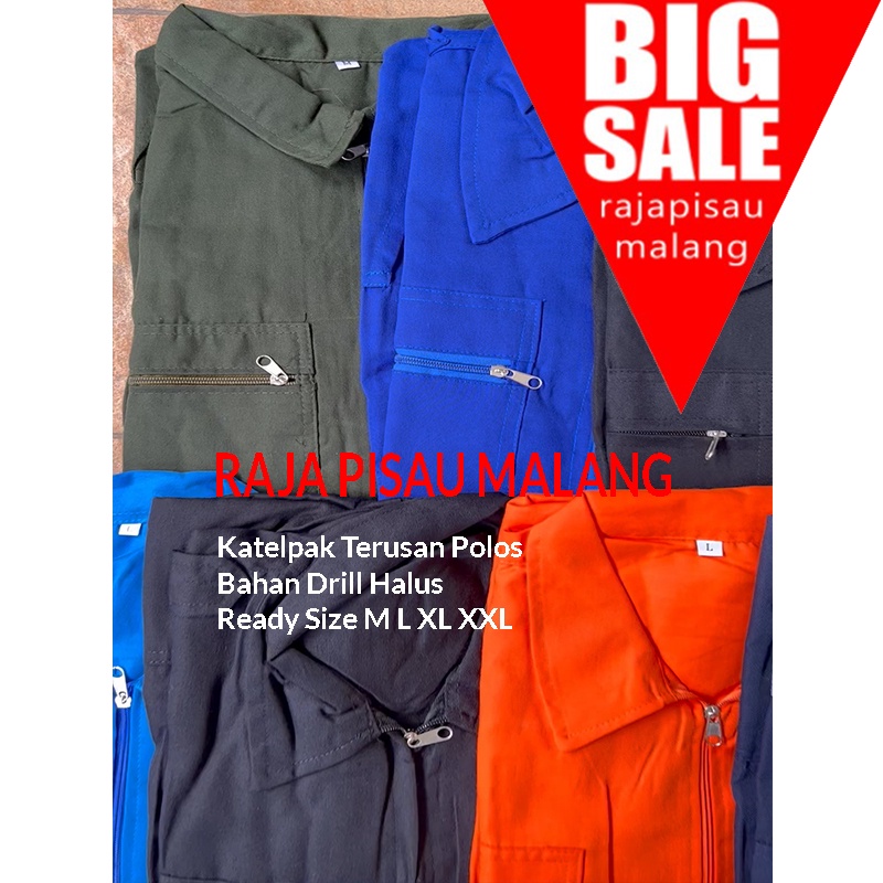 12.12 sale wearpack / Wearpack Safety / Wearpack Terusan Polos / Baju Proyek / Katelpak Kerja Bahan Drill