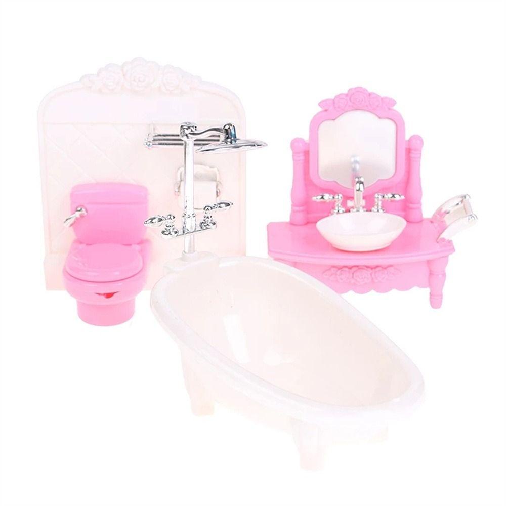 Lanfy Boneka Simulasi Bathtub Rumah Boneka Plastik Aksesoris Mainan Anak Miniatur Furniture Wastafel Cuci Gambar Mainan Anak Hadiah Furniture Rumah Boneka