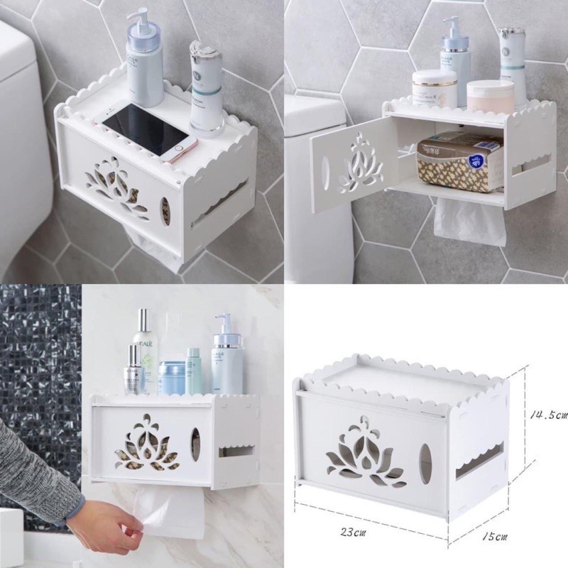 LT- GC877 RAK TISSUE TOILET MINIMALIS SERBAGUNA / RAK TISU KAMAR MANDI