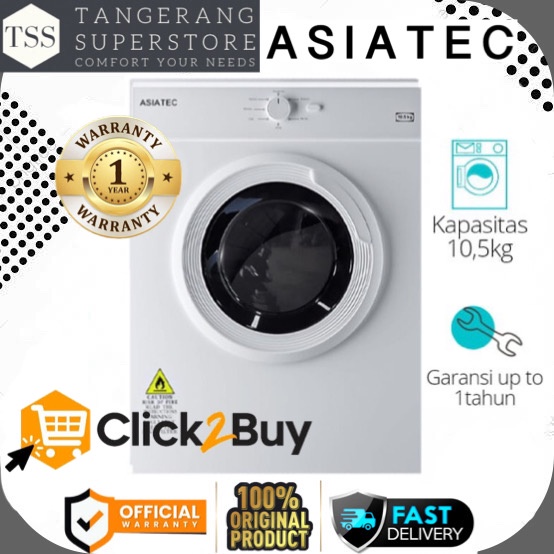 ASIATEC DRYER LISTRIK 10.5KG AST105 AST 105G PENGERING ANTI KUSUT LOW WATT MESIN PENGERING LAUNDRY