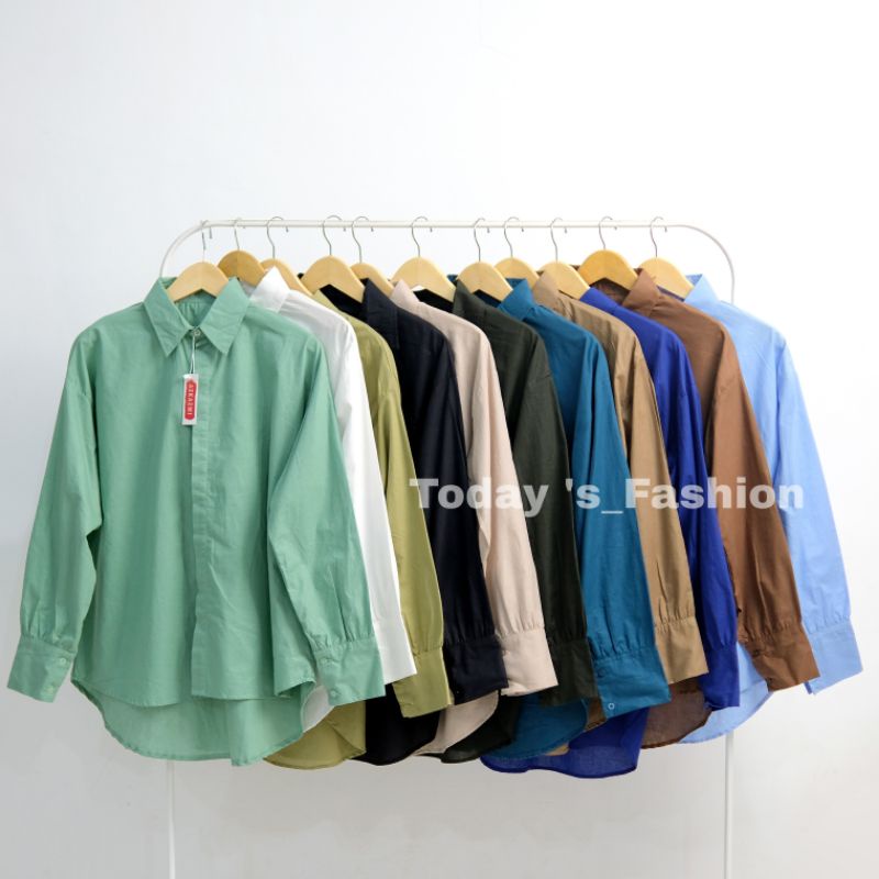 Vhea Shirt | Kemeja Oversize Wanita - Basic Katun Poplin - Atasan Wanita Polos Lengan Panjang