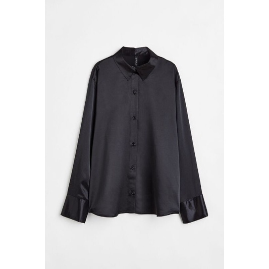 H&amp;M OVERSIZED SATIN SHIRT/KEMEJA WANITA/BLOUSE WANITA