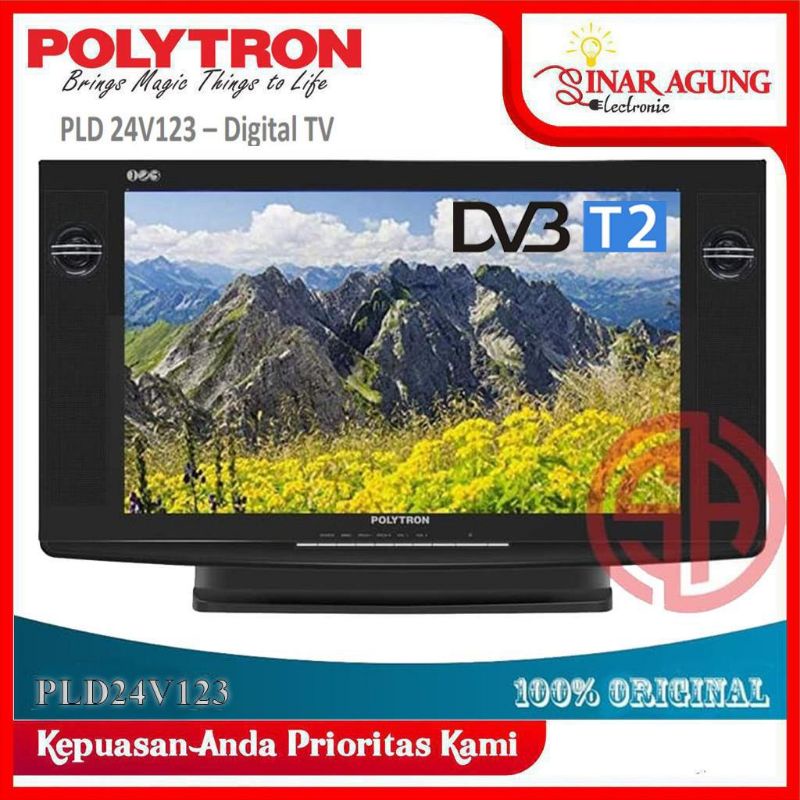 TV LED DIGITAL 24" TABUNG POLYTRON 24V123 SUPER BASS