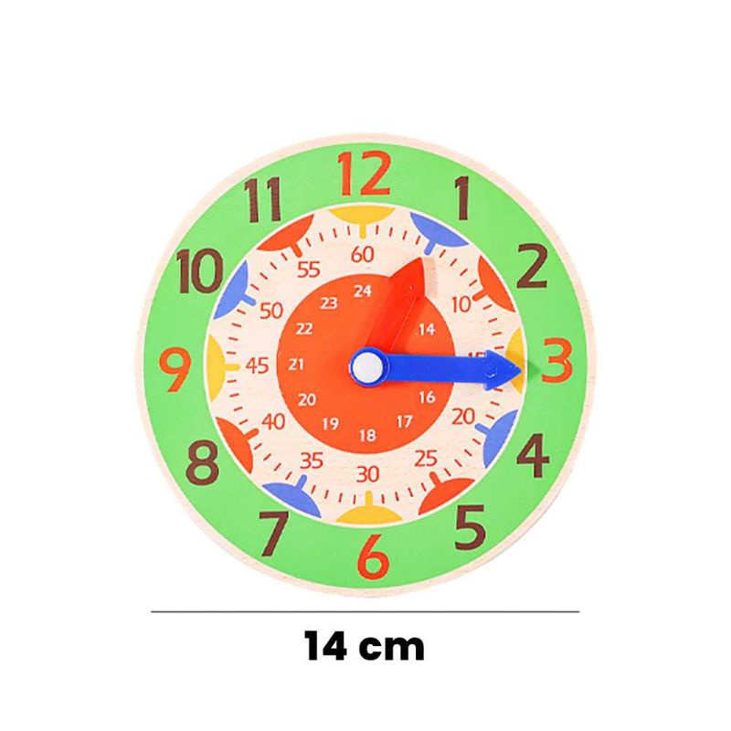 MYY Mainan Anak Montessori Clock Hour Minutes Children Toy - SZ0916 Hijau Green Melatih Kecerdasan Otak Anak mengenai waktu dan jam