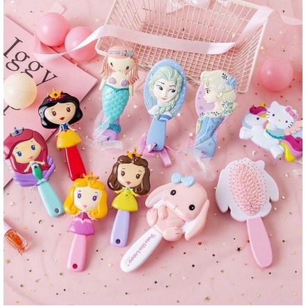 Paket Aksesoris rambut Frozen Elsa anak 6 in 1 sisir ikat rambut jepitan gift ulang tahun perempuan