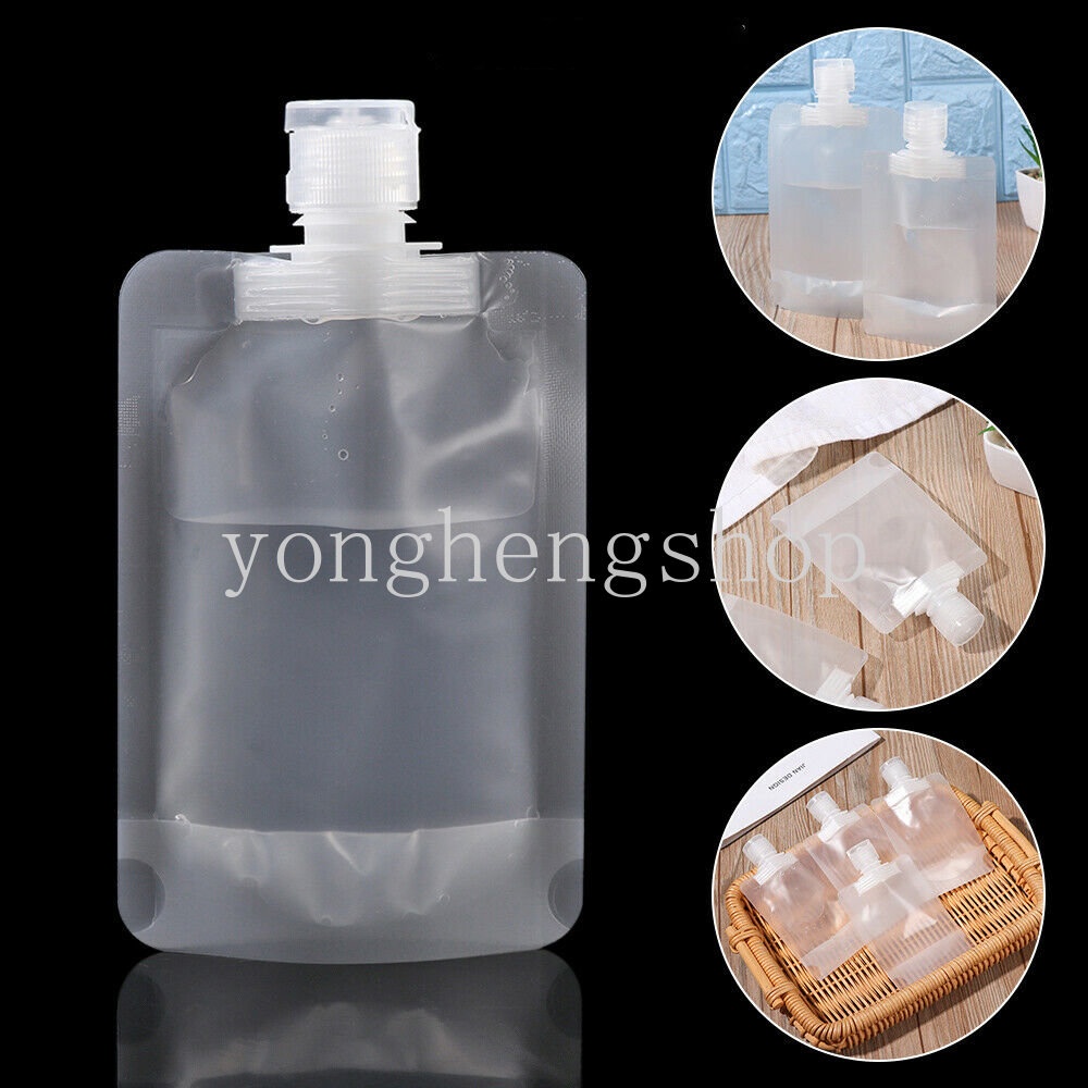 30 /50 /100ml Lotion Dispenser Bag Travel Portable Shampoo Wadah Kosmetik Pembersih Wajah Squeeze Bags Penyimpanan Cairan Botol Isi Ulang Anti Bocor