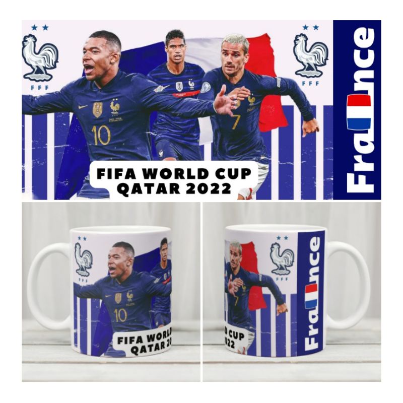 Gelas Mug Timnas Prancis Piala Dunia 2022 | Mug Gelas Cangkir Fifa World Cup Qatar France National T