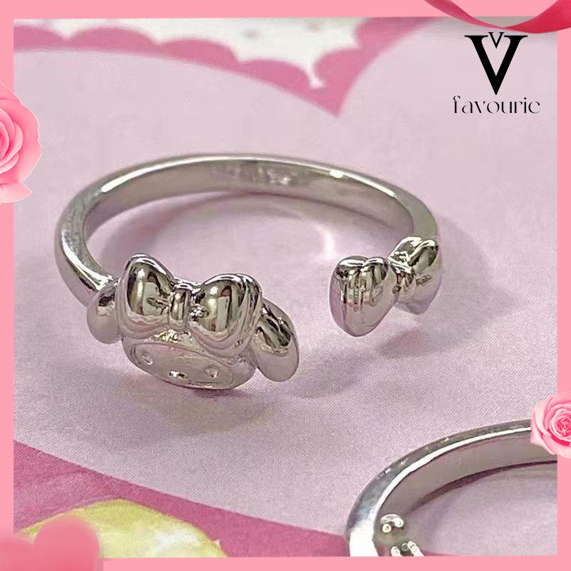 CODCincin Kuromi Melody Adjustable Kartun Lucu Korea Cincin Untuk Wanita-FA