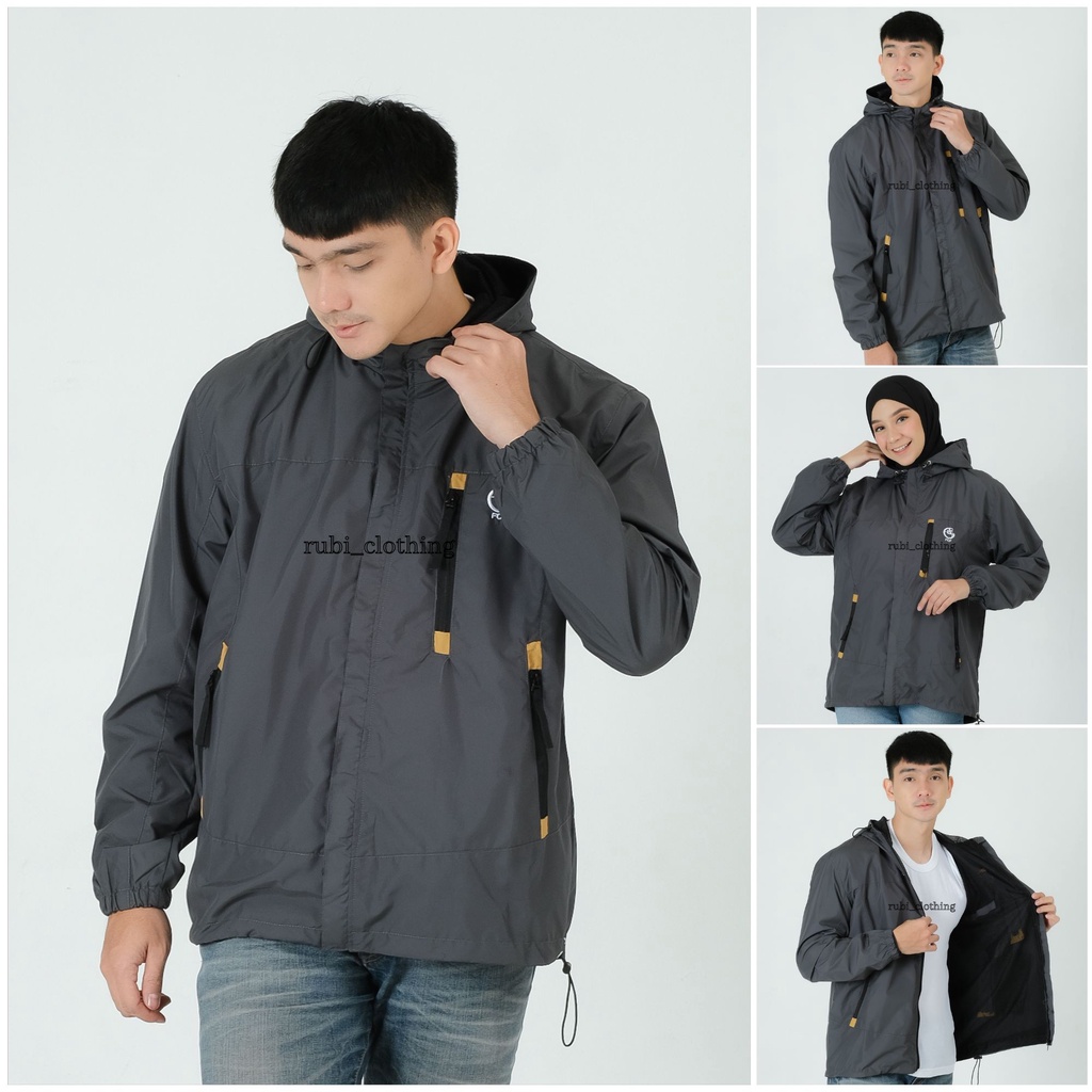 Jaket Parasut Pria Waterproof Original FCF size M L XL XXL / Jaket Pria Musim Dingin Jumbo Anti Air