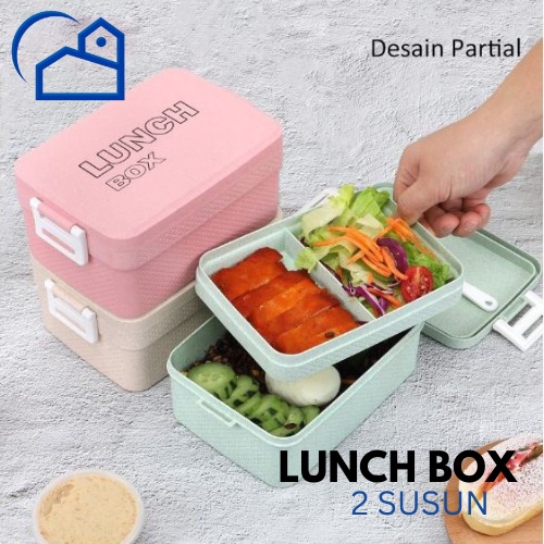 Tempat makan Bento Kotak Bekal/Jerami Gandum lunch box 1000 ML dengan free Sendok / 3 Warna PP Jerami Gandum lunch box 1 Gird 1000 ML With Free Sendok BPA Free 3202