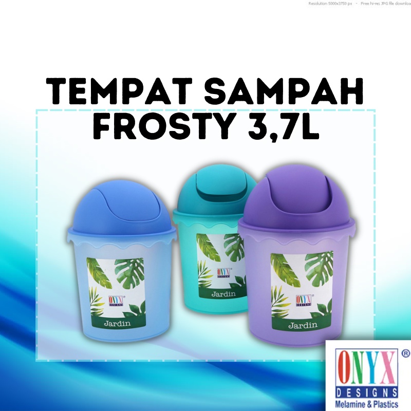 Tempat Sampah Bulat/Bundar Tutup Ayun Swing 3.7 Liter Frosty