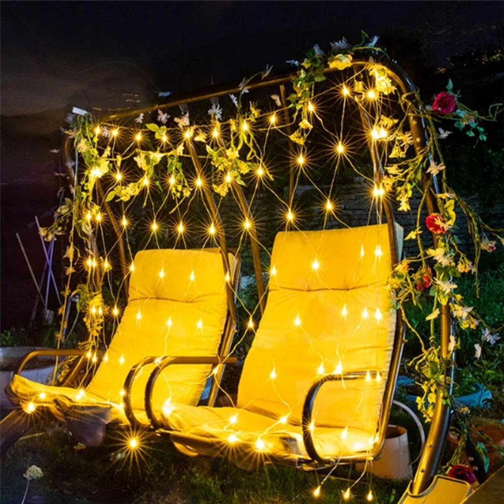 【 ELEGANT 】 Lampu Led2023Festival Outdoor Untuk Hiasan Taman Dekorasi Rumah Tirai Fairy Light Curtain Lights