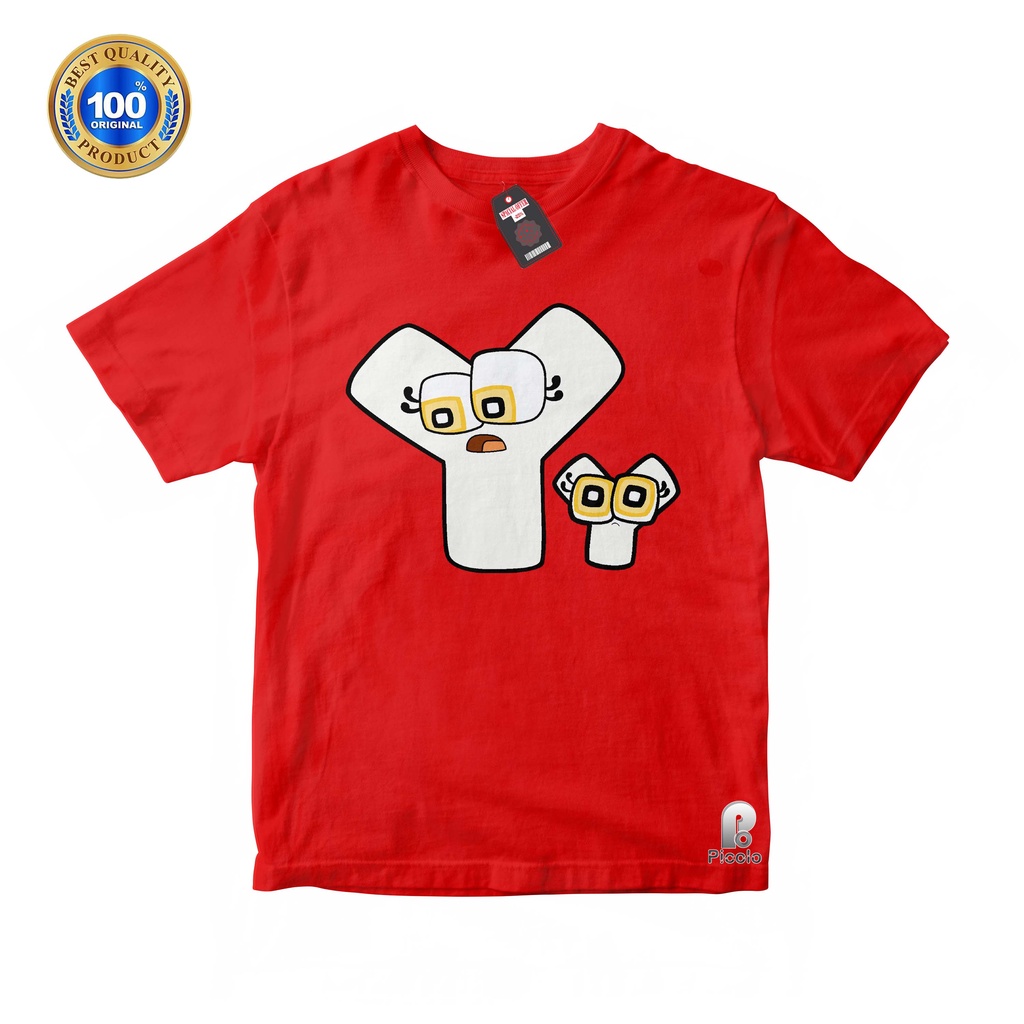 BAJU ANAK KAOS ATASAN ANAK HURUF Y ALPHABET LORE Unisex Bahan COTTUN (Free Nama)