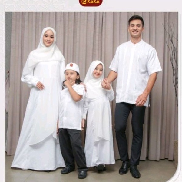 SARIMBIT KELUARGA KEKE RAYA SERIES WHITE / BAJU PUTIH