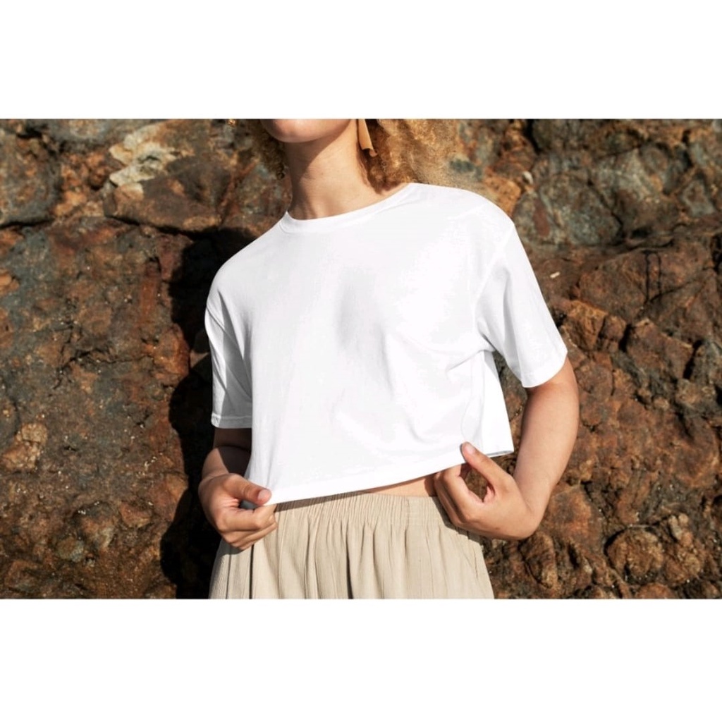 CROP TOP POLOS ONECK COTTON | BAJU KAOS TUMBLR CROP TEE TSHIRT KAOS KOREA