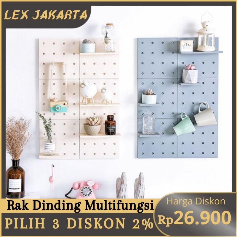 LEXJAKARTA  Rak Dinding Lubang Multifungsi Storage Organizer / Rak Dinding Tempel