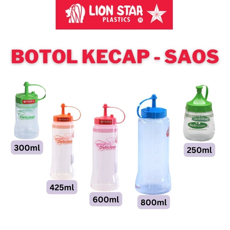 Lion Star - Botol Saos Kecap - Bistro Sauce Keeper 425 ML - 600 ML - 800 ML - Rassa Sauce Keeper 500 ML - 700 ML
