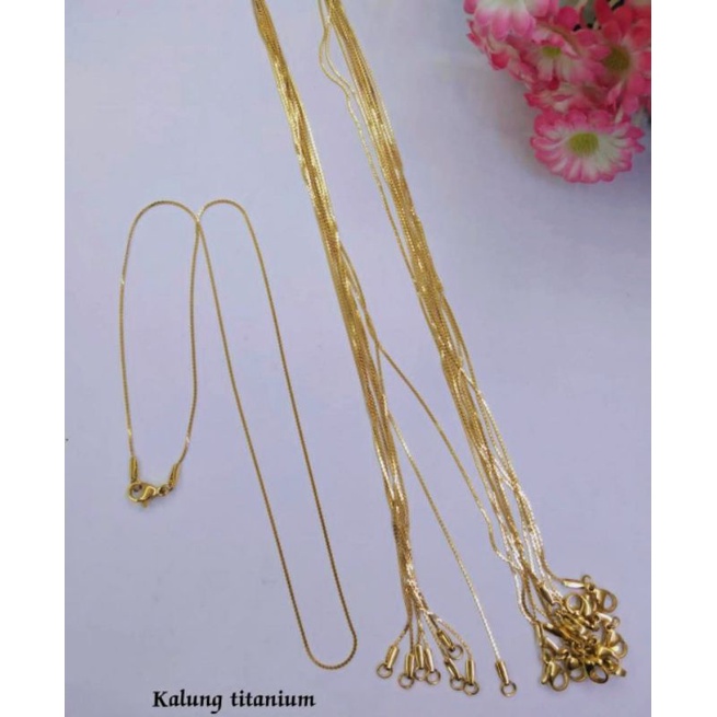 KALUNG TITANIUM BELUT EMAS MOTIF S BERKUALITAS IMPORT FASHION