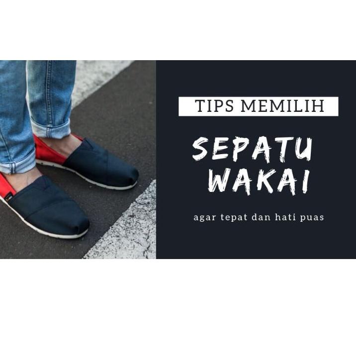 ⇇ SHOPPE GRATIS ONGKIR SEPATU WAKAI HITAM MERAH~ SEPATU SLIP ON PALING BEST SELLER ホ