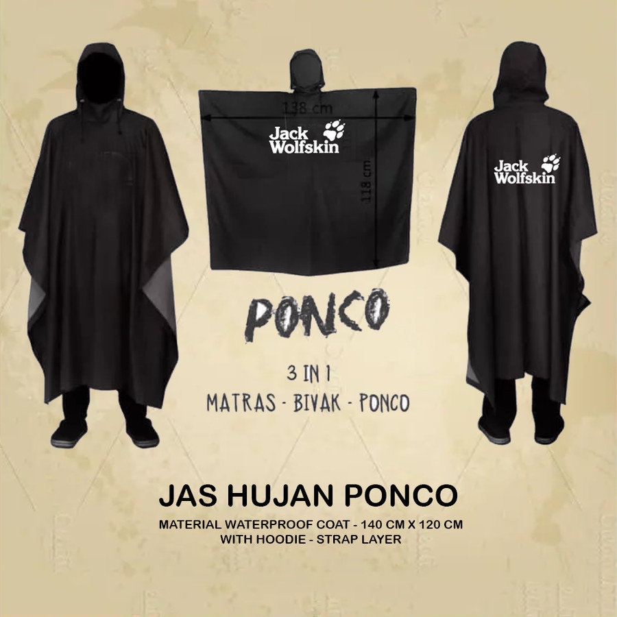 Jas Hujun Ponco 3 In 1 Multifungsi - Jas Hujan Kelelawar - Jas Hujan Batman -Raincoat