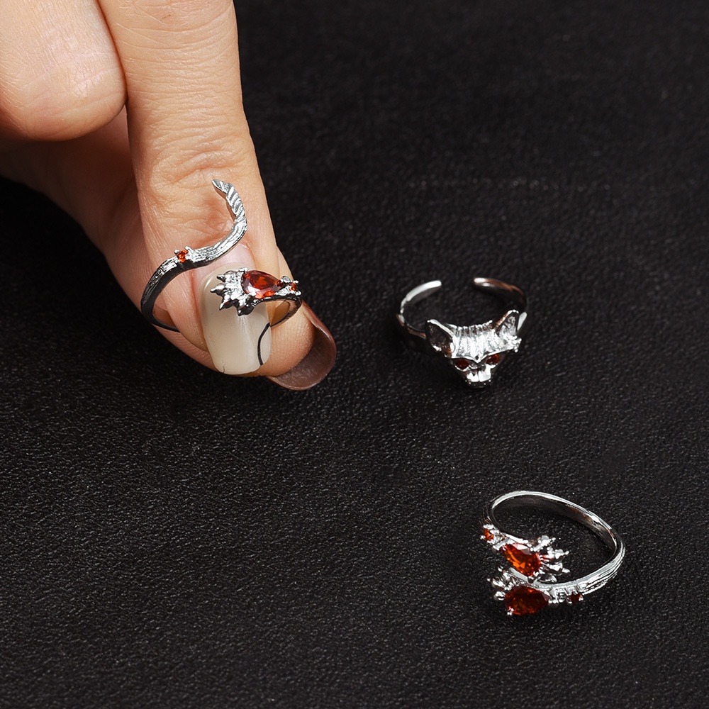 Vintage Wanita Cincin Jari Cincin Fashion Perhiasan Dapat Disesuaikan Terbuka Kristal Hewan Indah Hadiah Pesta Rings Gothic Cakar Kucing Zirkon Rings