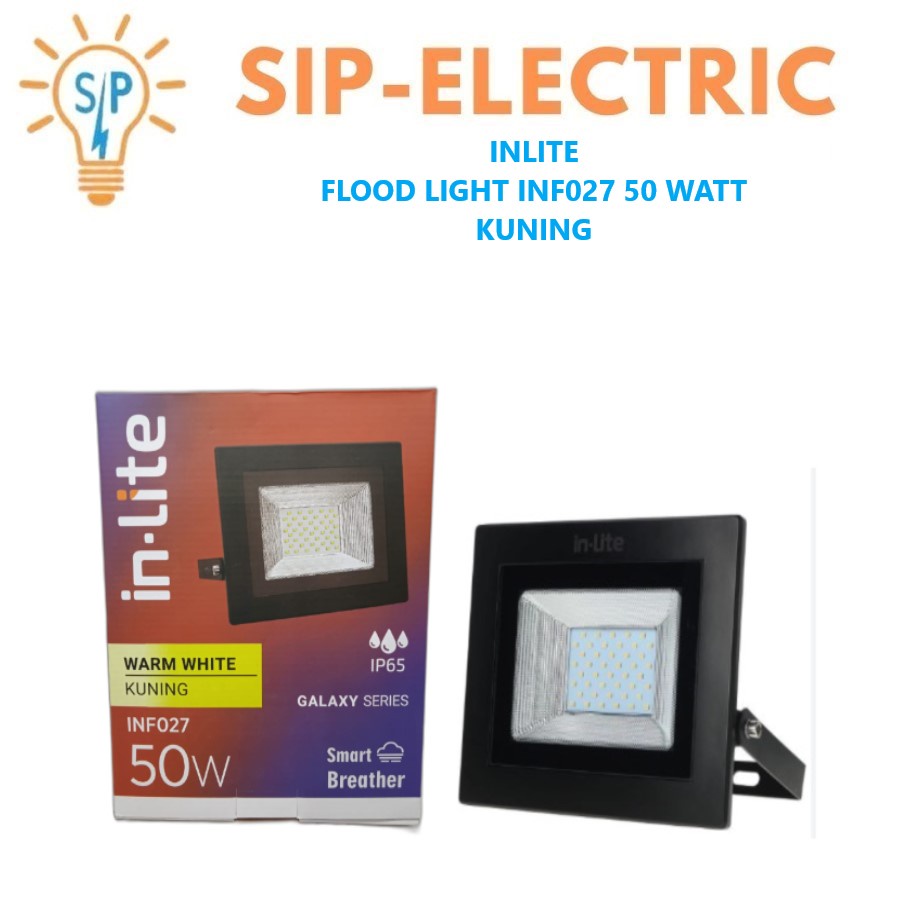 INLITE LAMPU SOROT 50 WATT KUNING / IN LITE FLOOD LIGHT LED 50W INF027