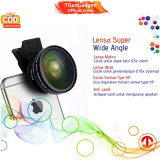 Lensa HP Fotografi Super Lebar Wide Angle Lens 0.45x + Macro 12.5x Untuk Smartphone Titangadget