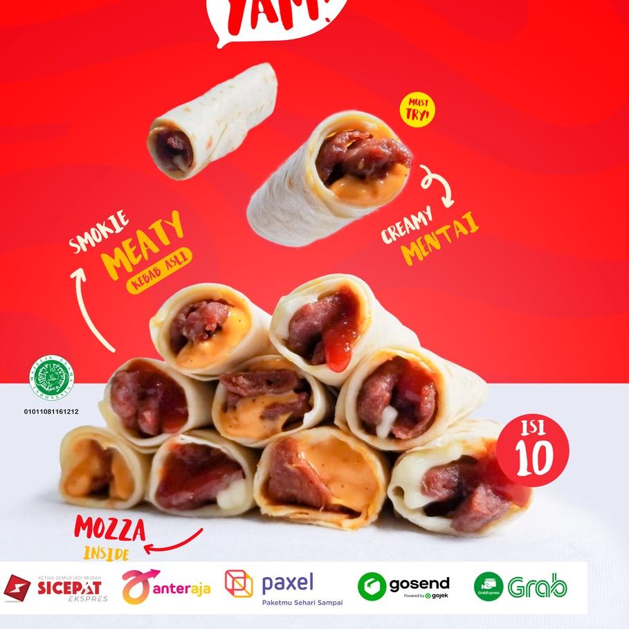 

Beli Segera ღ !! Kebab Mini Isi 10 Original Yam! Mozarella Creamy Mentai Snack Cemilan Frozen*