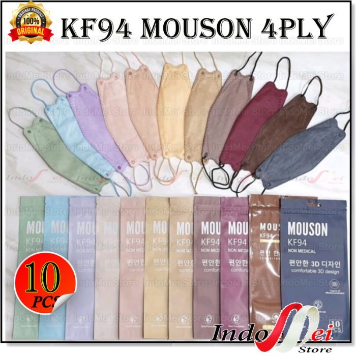 Masker KF94 MOUSON 4ply convex mask impor isi 10pcs