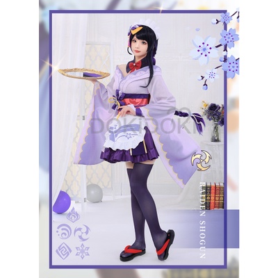 Game Genshin Impact Cosplay Raiden Shogun Ba'al Maid Costume Genshin Impact Shogun Baal Ei Cosplay