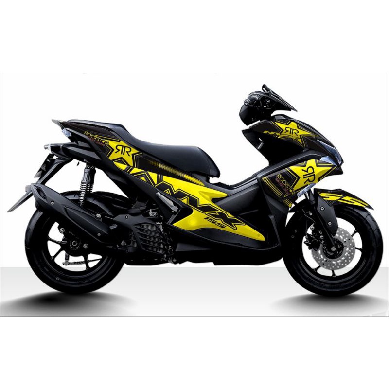 Decal stiker Aerox  Kuning Rockstars Fullbody