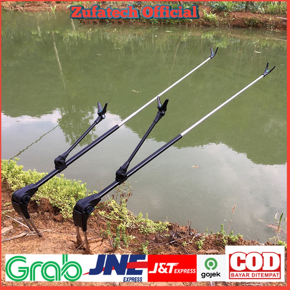 Lixada Bracket Joran Pancing Ikan Adjustable Holder 1.7M - V-003 - Black