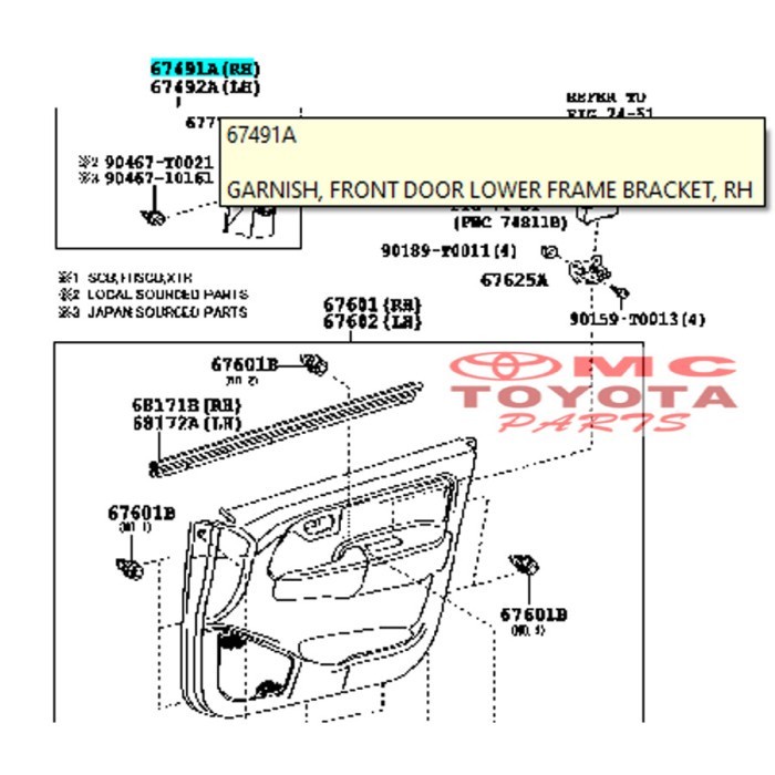Garnish Segitiga Dalam Spion Depan Kanan Kijang Innova 67491-0K060-C0