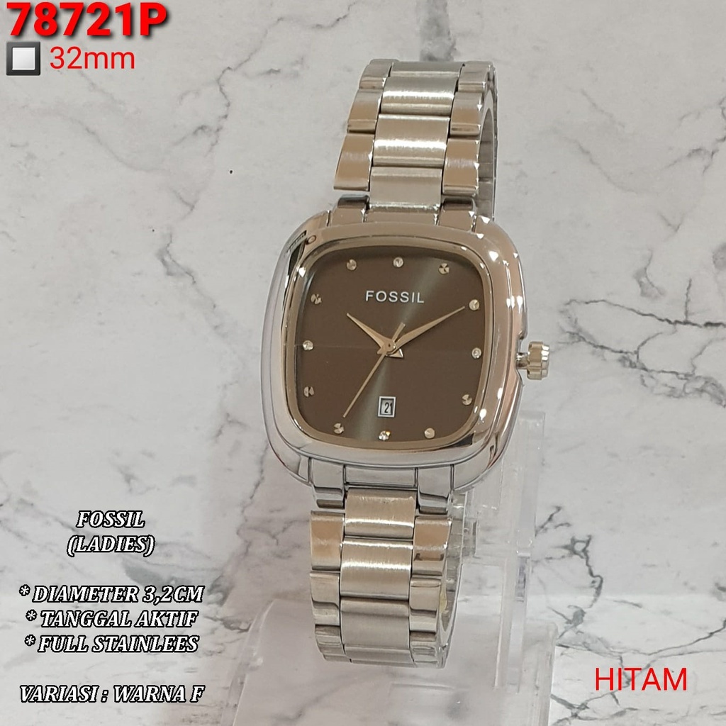 (BISA COD) JAM TANGAN WANITA FASHION ER8199 FULL STAINLEES TANGGAL AKTIF