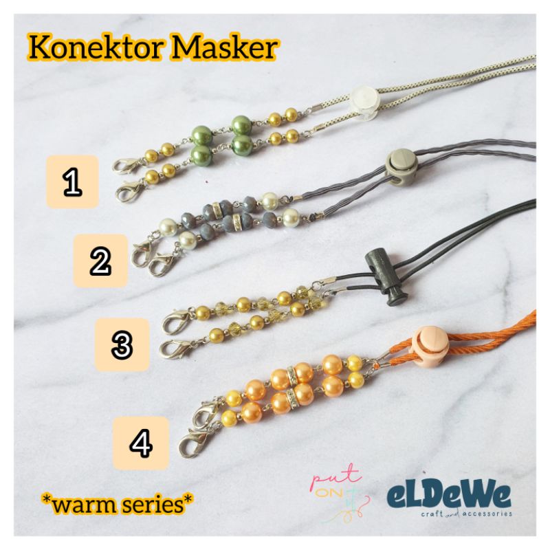 *warm series* Konektor masker mutiara / konektor masker pesta / konektor masker mewah