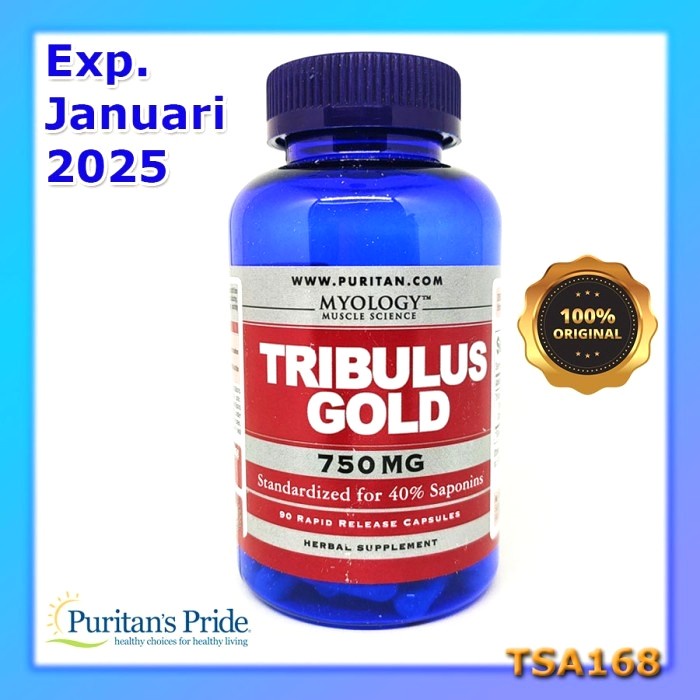 Puritan Pride Tribulus Gold 750mg 90 Caps Men Supplement