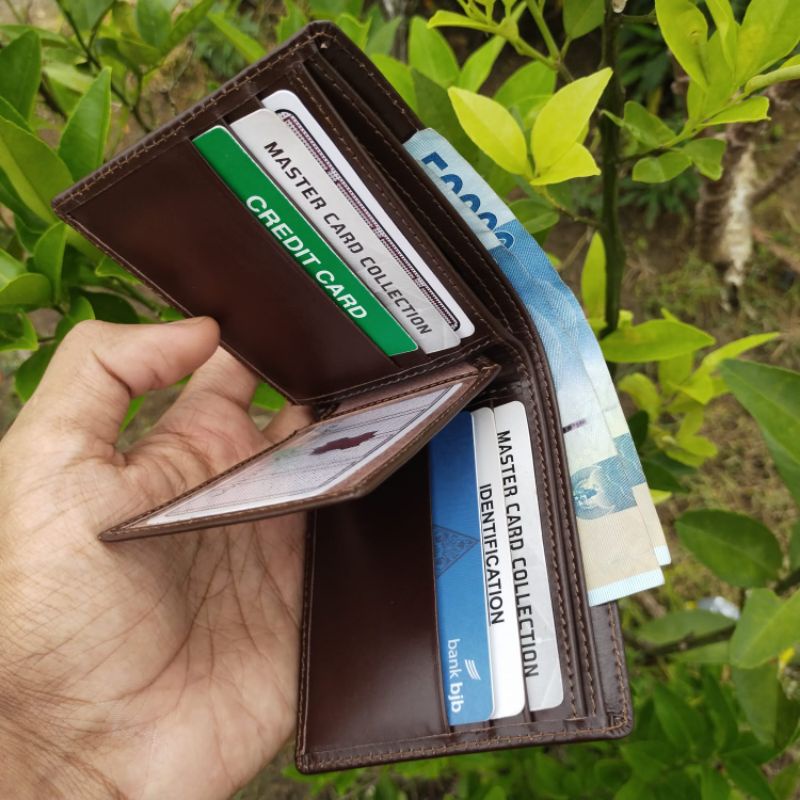 Dompet KULIT ASLI/Dompet Walet Casual kulit Napa/DOMPET PRIA KULIT PULL UP Lipat Tidur Polos Kulit Asli