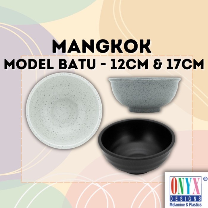 Mangkuk Melamin Cosmic Granite - Mangkok Model Batu Ukuran 12 cm &amp; 17 cm