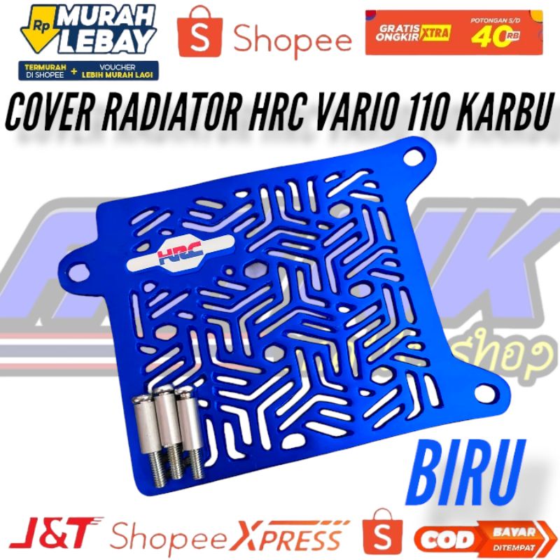 Cover radiator hrc vario 110 cnc vario karbu almunium / tutup cover radiator vario 110 cnc almunium