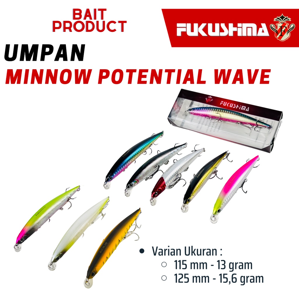 Umpan Pancing Fishing Bait Minnow Lure 3 Mata Kail Kaki Tiga Fukushima
