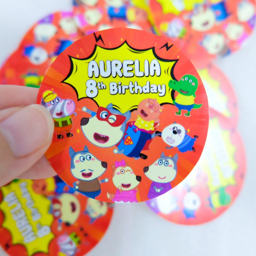

Wolfoo Sticker Birthday Souvenir Tempelan Ulang Tahun Hampers Pudding Tumpeng