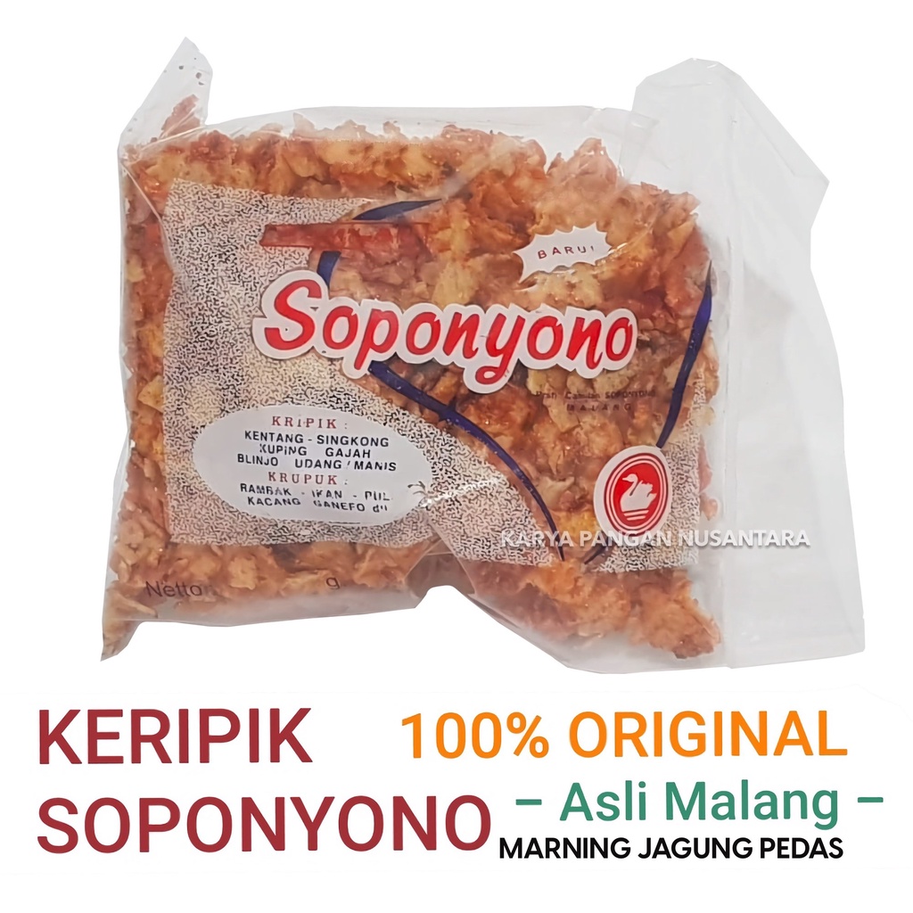 

KERIPIK MARNING PEDAS SOPONYONO ORIGINAL KRIPIK MARNING JAGUNG PEDAS SNACK MARNING JAGUNG PEDAS ASLI MALANG