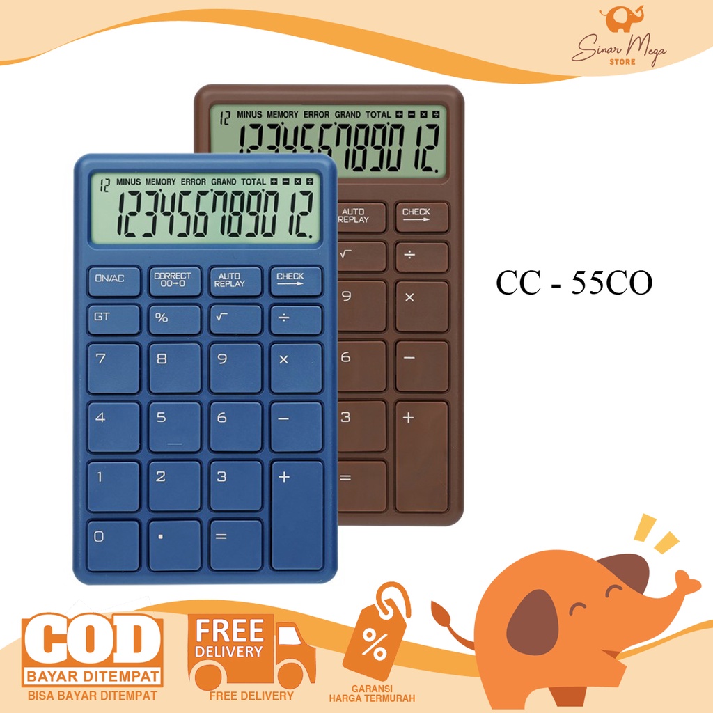 

Joyko Calculator CC-55CO / Kalkulator 12 Digits Check Correct Murah Berkualitas